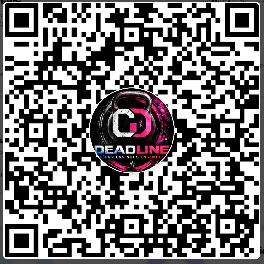 QR code pour réserver une séance découverte CrossFit Deadline